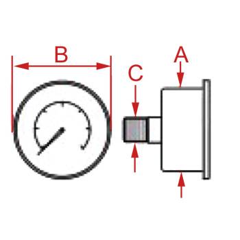 MANOMETER- EINZELSKALA | ø 52mm | 1/8" - 16 BAR | FÜR ROCKET CRONOMETRO MOZZAFIATO V & GIOTTO V