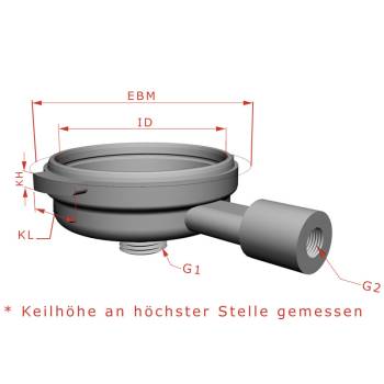SIEBTRÄGER KORPUS | AUS EDELSTAHL AISI 304 | ø 62 mm - 3/8" -  M12 | FÜR BEZZERA - BFC - ECM MILANO- EXPOBAR - FIORENZATO C.S. - SANREMO - WEGA *** MODELLE SIEHE TABELLE ***