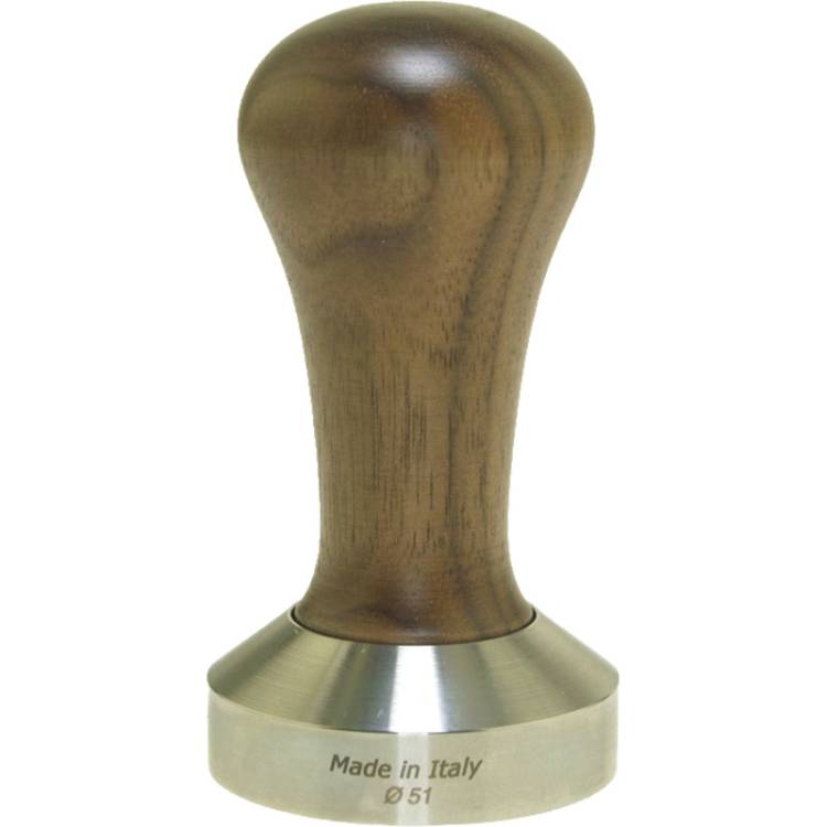 ESPRESSO TAMPER | ø 51 mm - FLACH | HOLZ + EDELSTAHL | FÜR LA PAVONI EUROPICCOLA - PROFESSIONALE *** NEUES MODELL MIT ø 60 mm BRÜHGRUPPE ***