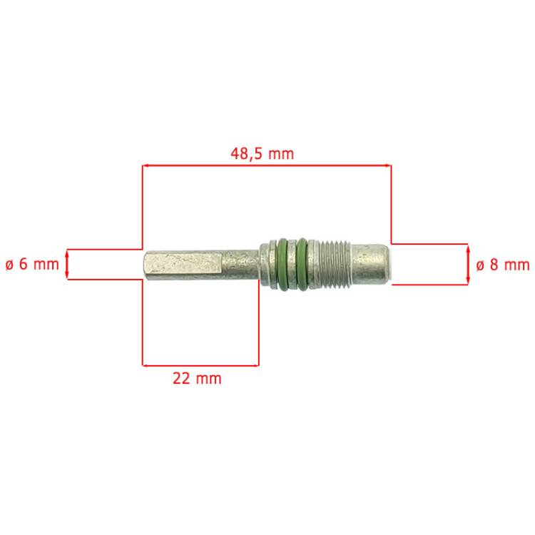 VENTILSPINDEL DAMPF- WASSERVENTIL| LÄNGE 48,4 mm | FÜR LELIT PL81T (GRACE) - PL92T (ELIZABETH)48,4mm