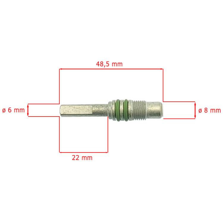 SPINDEL ZU DAMPFHAHN | ø 6x48,5 mm  | FÜR LELIT PL81T - PL82T -PL91T - PL92T