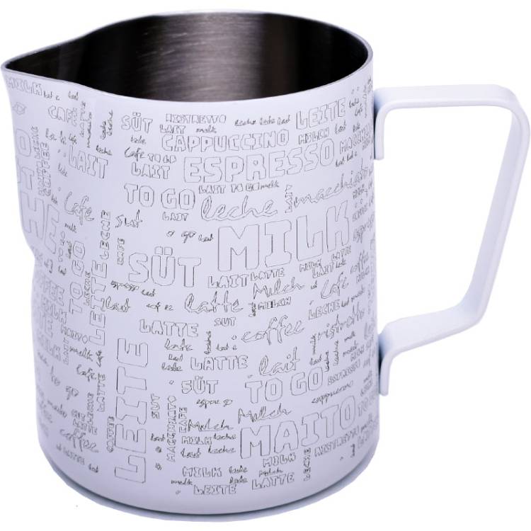 AUFSCHÄUMKÄNNCHEN | 0,35 LTR. | WEISS - MILCH TEXT | VON JOE FREX