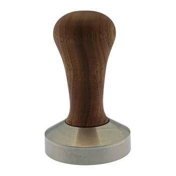 ESPRESSO TAMPER | ø 58,5 mm - FLACH | AUS HOLZ + EDELSTAHL | WALNUSS