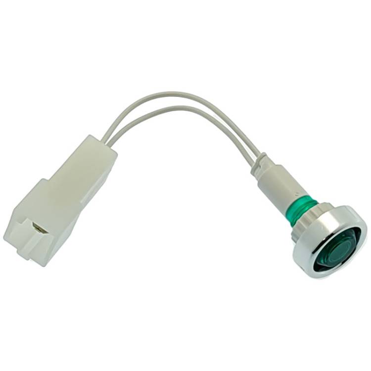 SIGNALLAMPE MIT KABEL | GRÜN | 250V~ | MIT CHROMRING | FÜR ROCKET ***MODELLE SIEHE TABELLE***