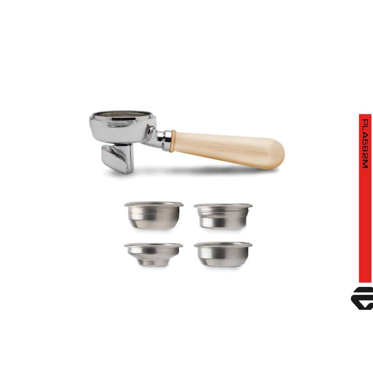 SIEBTRÄGER-SET | 2 TASSEN | HOLZGRIFF AHORN | FÜR LELIT 58 mm BRÜHGRUPPEN