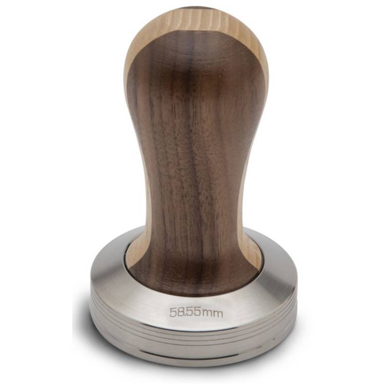 ESPRESSO TAMPER | ø 58,55 mm - FLACH | HOLZ + EDELSTAHL | BICOLOR | VON LELIT