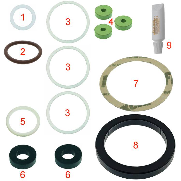 DICHTUNG-SET KOMPLETT | FÜR LELIT E-61-BRÜHGRUPPE | BIANCA (PL162T) - GIULIETTA (PL2S) - MARA (PL62)