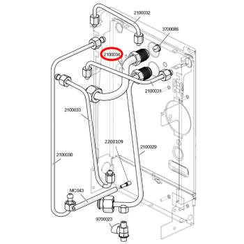 KUPFERROHR | EINGANG - BRÜHGRUPPE 1/2" | FÜR LELIT MARA (PL62X)
