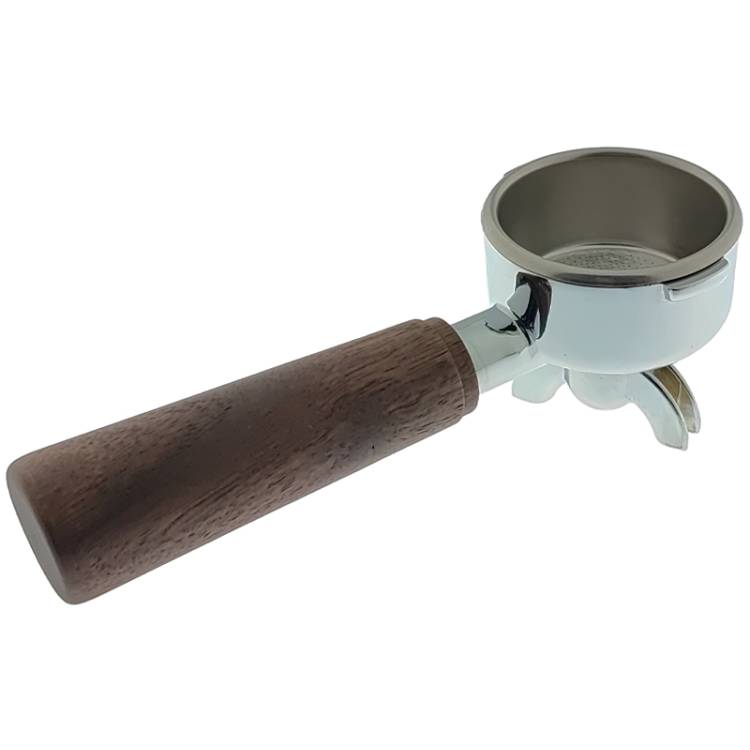 SIEBTRÄGER -1.TE SERIE MIT HOLZ GRIFF | FÜR LA PAVONI EUROPICCOLA - MIGNON - PROFESSIONAL *** ALTE AUSFÜHRUNG MIT ø 50mm BRÜHGRUPPE ***