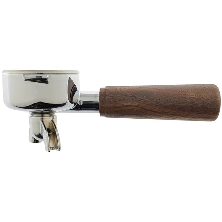 SIEBTRÄGER -1.TE SERIE MIT HOLZ GRIFF | FÜR LA PAVONI EUROPICCOLA - MIGNON - PROFESSIONAL *** ALTE AUSFÜHRUNG MIT ø 50mm BRÜHGRUPPE ***