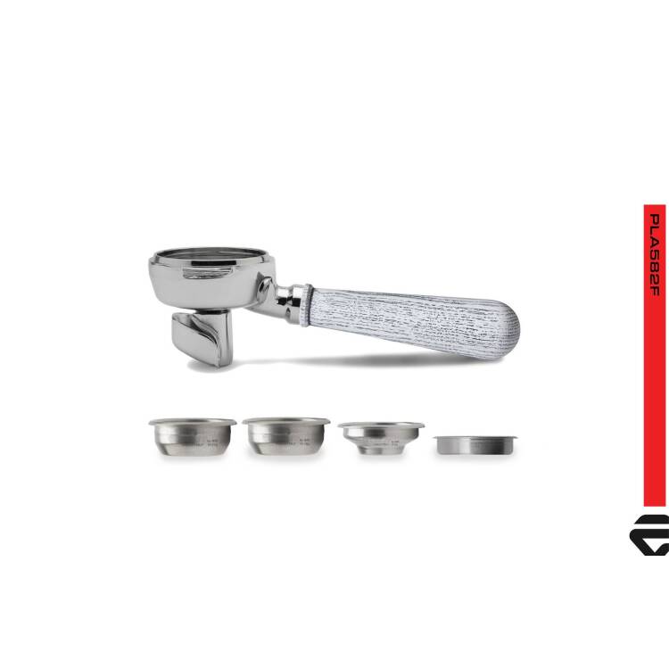 SIEBTRÄGER-SET | 2 TASSEN | HOLZGRIFF ESCHE | FÜR LELIT 58 mm BRÜHGRUPPEN